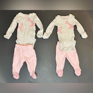 Carter’s preemie long sleeve twin set
